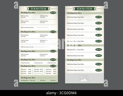 Design de menu simple et élégant Illustration de Vecteur