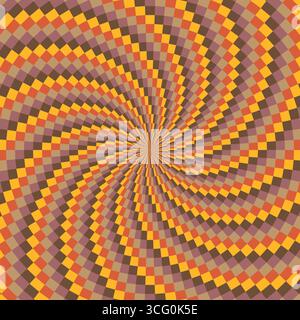 Rafale de soleil rétro ou tourbillon de soleil avec un style pixelisé coloré dans la conception d'automne Banque D'Images