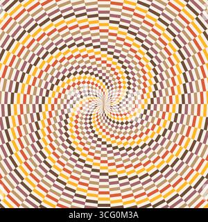 Rafale de soleil rétro ou tourbillon de soleil avec un style pixelisé coloré dans la conception d'automne Banque D'Images