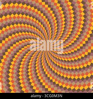 Rafale de soleil rétro ou tourbillon de soleil avec un style pixelisé coloré dans la conception d'automne Banque D'Images