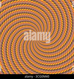 Rafale de soleil rétro ou tourbillon de soleil avec un style pixelisé coloré dans la conception d'automne Banque D'Images