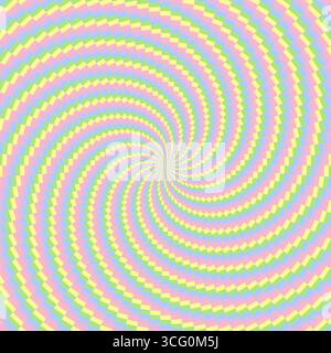 Rafale de soleil rétro ou tourbillon de rayon de soleil avec style pixelisé coloré dans la conception printanière Banque D'Images