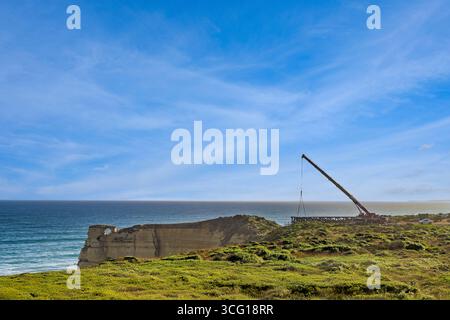 Construction d'une nouvelle plate-forme d'observation pour les 12 Apôtres sur la Great Ocean Road à Victoria, en Australie. Banque D'Images