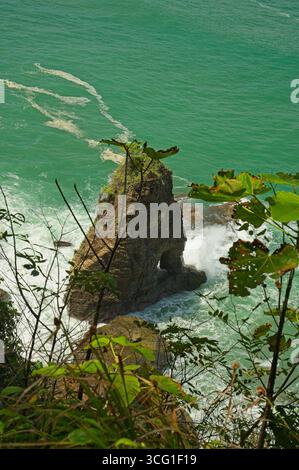 Vue sur l'océan à Punta Catedral Trail dans le parc national Manuel Antonio au Costa Rica Banque D'Images