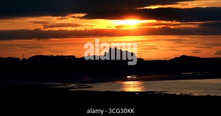 Fin de soirée à Seahouses, Northumberland, Royaume-Uni. Banque D'Images