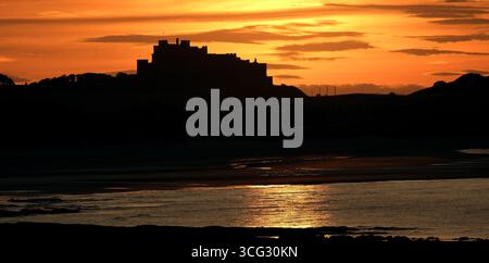 Fin de soirée à Seahouses, Northumberland, Royaume-Uni. Banque D'Images