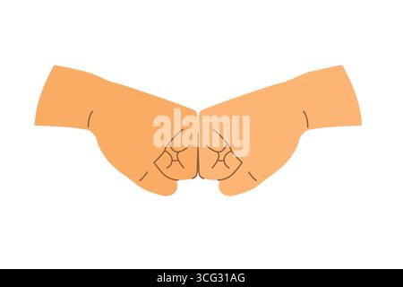 poing bosse, fraternité, travail d'équipe, soutien et respect mutuel concept- illustration vectorielle Illustration de Vecteur
