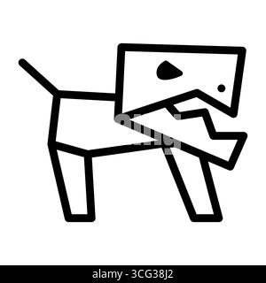 illustration vectorielle de conception de chiens robotiques d'icône de ligne Illustration de Vecteur