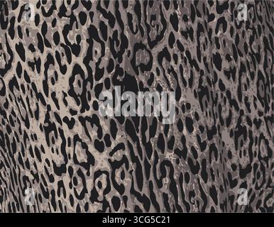 Imprimé léopard. Motif sans couture vectoriel. Fond de peau d'animal avec des taches noires et brunes sur fond beige. Texture safari exotique abstraite. Jaguar, l Illustration de Vecteur