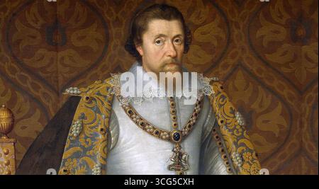 JAMES VI et moi (1566-1625) détail du portrait de John de Critz l'ancien vers 1605 Banque D'Images