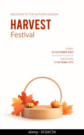 Fond de vente d'automne avec vitrine de produit Illustration de Vecteur