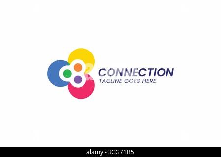 Logo de forme abstraite connexion de personnes tenant la main l'un l'autre signe symbole Illustration de Vecteur