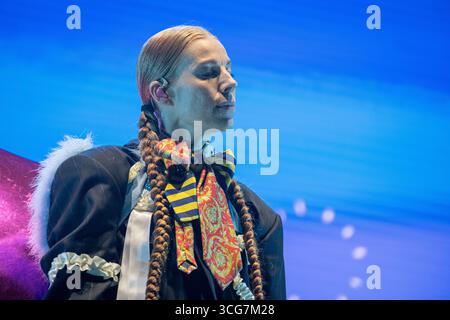 Trondheim, Norvège. 15 août 2025. La chanteuse norvégienne Gabrielle donne un concert lors du festival de musique norvégien Pstereo Festival 2025 à Trondheim. Banque D'Images