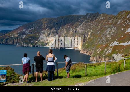Slieve League ou Slieve Laig Cliffs County Donegal Irlande Banque D'Images