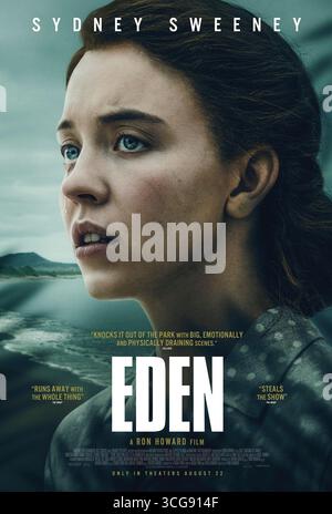 Eden (2024) réalisé par Ron Howard et mettant en vedette Sydney Sweeney dans le rôle de Margaret, une partie d'un couple cherchant à s'échapper sur l'île mais entraîné dans les tensions croissantes et les défis de survie de la communauté isolée. Affiche de personnage AMÉRICAINE À USAGE ÉDITORIAL EXCLUSIF. Crédit : BFA / vertical Banque D'Images