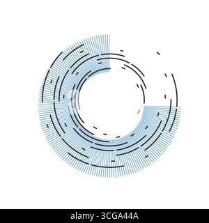 Fond de vecteur de motif circulaire abstrait. Toile de fond en spirale à arcs ronds. Conception de cercles en mouvement Illustration de Vecteur
