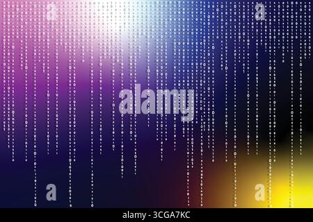 Zéro et un code informatique binaire. Matrice abstraite de code binaire zéro un. fond blanc. Illustration de Vecteur