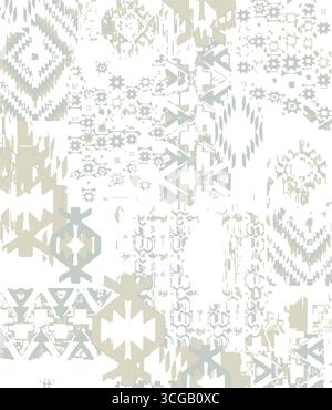 Ikat modèle sans couture, conception géométrique, motif ethnique fait à la main, Ikat ethnique tribal, couleurs boho papier peint sans couture. Arrière-plan abstrait ethnique Ikat Illustration de Vecteur