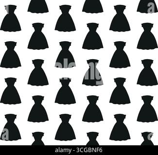Vecteur modèle sans couture de silhouette de robe Illustration de Vecteur