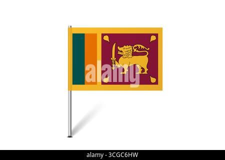 Drapeau du Sri Lanka - carte drapeau à épingle représentant l'identité culturelle et le patrimoine d'un pays. L'essence de la fierté et de l'unité nationales. Indicateur d'épingle de la carte bloqué sur un fond blanc Illustration de Vecteur