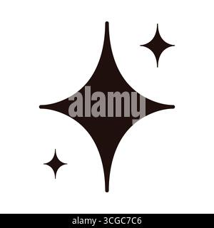 Icônes d'étoiles noires simples sur un fond isolé blanc pour la décoration ou l'illustration vectorielle de conception Illustration de Vecteur