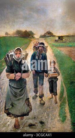 Leon Frédéric 1856 1940 vendeurs de craie 1882 1883 Belgique belge, ( Léon Frédéric était un peintre symboliste belge (1856-1940) connu pour ses œuvres qui mêlent mysticisme chrétien à des thèmes panthéistes, et plus tard ses peintures reflètent des préoccupations sociales . ) Banque D'Images