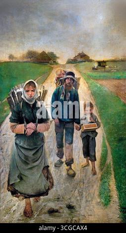 Leon Frédéric 1856 1940 vendeurs de craie 1882 1883 Belgique belge, ( Léon Frédéric était un peintre symboliste belge (1856-1940) connu pour ses œuvres qui mêlent mysticisme chrétien à des thèmes panthéistes, et plus tard ses peintures reflètent des préoccupations sociales . ) Banque D'Images