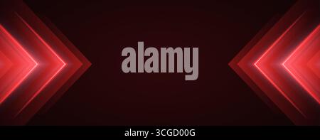 Arrière-plan de flèches rouges brillantes, arrière-plan de pointeurs lumineux dynamiques, mouvement rapide. Illustration de Vecteur