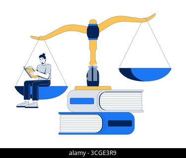 Concept d'illustration 2D pour l'enseignement juridique Illustration de Vecteur