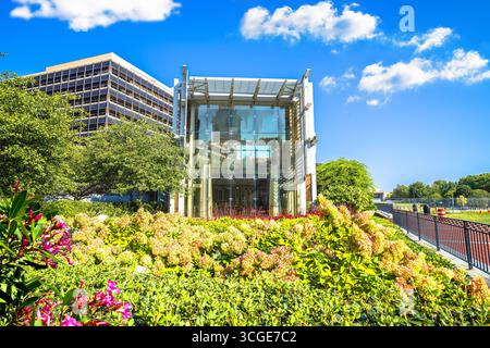 Vue sur le musée Liberty Bell et le centre commercial Philadelphia Independence Mall, Independence Hall, État de Pennsylvanie, États-Unis Banque D'Images