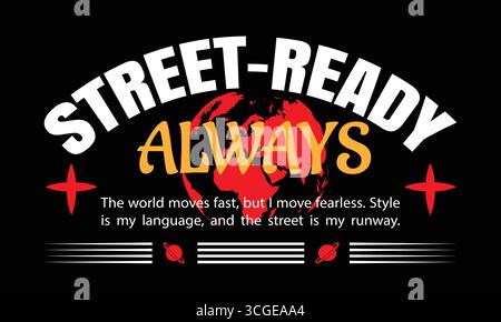 Motif streetwear T-shirt Illustration de Vecteur