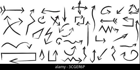 Ensemble de vecteurs de flèche de craie grunge Illustration de Vecteur