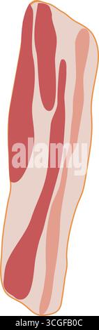 Une bande de bacon dans un style de design plat montrant la texture et la couleur dans un art vectoriel Illustration de Vecteur