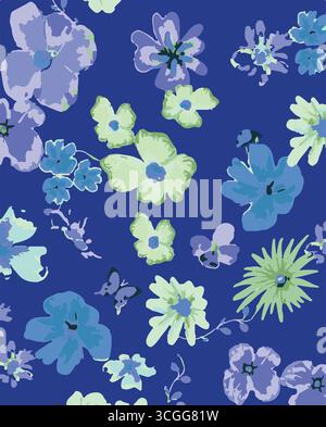 Petit motif sans couture de fleur sur fond blanc.Ditsy fond de style de petites fleurs.Stock vecteur pour l'impression sur les surfaces et la conception de Web. Illustration de Vecteur