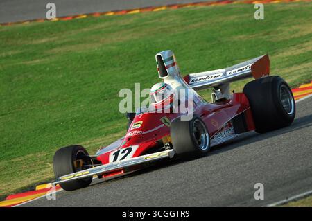 Mugello, Italie - 27 octobre 2007 : course inconnue avec Historic Ferrari F1 312T année 1975 ex Niki Lauda lors de l'événement des Ferrari Racing Days année 200 Banque D'Images