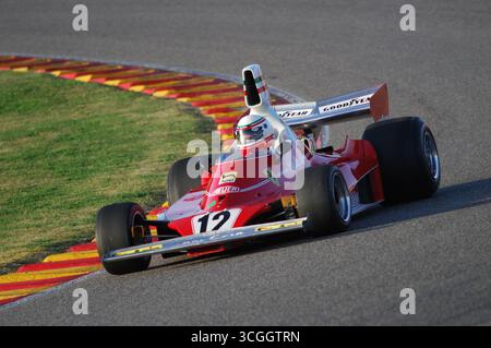 Mugello, Italie - 27 octobre 2007 : course inconnue avec Historic Ferrari F1 312T année 1975 ex Niki Lauda lors de l'événement des Ferrari Racing Days année 200 Banque D'Images