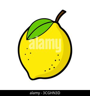 Citron coloré. Icône de citron isolé sur fond blanc. Illustration vectorielle. Illustration de Vecteur