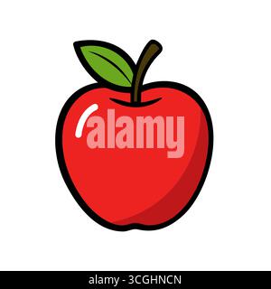 Pomme colorée. Icône Apple isolé sur fond blanc. Illustration de Vecteur