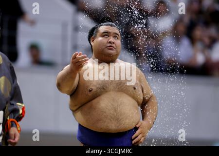 Tokyo, Japon. 28 août 2025. Takayasu Sumo : tournoi de sumo Tachikawa Tachihi à l'Arena Tachikawa Tachihi à Tokyo, Japon . Crédit : Naoki Nishimura/AFLO SPORT/Alamy Live News Banque D'Images