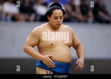 Tokyo, Japon. 28 août 2025. Kotoeiho Sumo : tournoi de sumo Tachikawa Tachihi à l'Arena Tachikawa Tachihi à Tokyo, Japon . Crédit : Naoki Nishimura/AFLO SPORT/Alamy Live News Banque D'Images