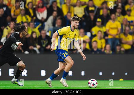 Broendby, Danemark. 28 août 2025. Marko Divkovic (24 ans) de Broendby SI vu lors du match de qualification de l'UEFA Conference League entre Broendby IF et Strasbourg au Broendby Stadion à Broendby. Crédit : Gonzales photo/Alamy Live News Banque D'Images
