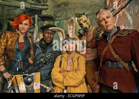 BORDERLANDS 2024 Lionsgate film avec de gauche à droite : Cate Blanchett, Florian Munteanu, Ariana Greenblatt, Kevin Hart, Jamie Lee Curtis Banque D'Images