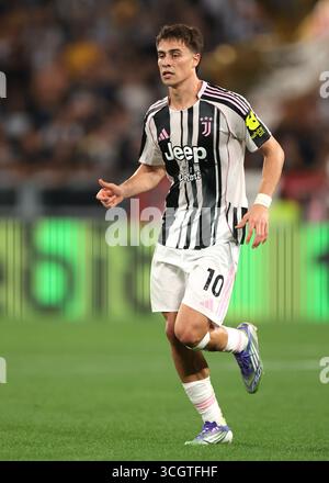 Turin, Italie. 24 août 2025. Kenan Yildiz de la Juventus lors du match Juventus vs Parma Serie A au stade Allianz de Turin. Le crédit photo devrait se lire : Jonathan Moscrop/Sportimage crédit : Sportimage Ltd/Alamy Live News Banque D'Images