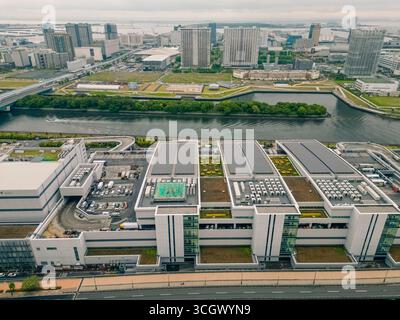 Vue aérienne du port d'Odaiba à Tokyo, Japon. Photo de haute qualité Banque D'Images