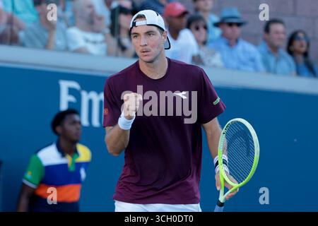 New York, Etats-Unis. 29 août 2025. Jan-Lennard Struff d'Allemagne pendant le jour 6 des US Open Tennis Championships 2025, tournoi de tennis Grand Chelem le 29 août 2025 au USTA Billie Jean King National Tennis Center à Flushing Meadows, Queens, New York, États-Unis - photo Jean Catuffe/DPPI crédit : DPPI Media/Alamy Live News Banque D'Images