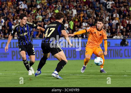 Pise, Italie. 30 août 2025. Matias Soule Malvano (Roma) pendant Pise SC vs AS Roma, match de football italien Serie A à Pise, Italie, août 30 2025 crédit : Agence photo indépendante/Alamy Live News Banque D'Images