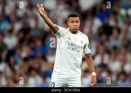 Madrid, Espagne. 30 août 2025. Kylian Mbappe du Real Madrid CF lors du match la Liga EA Sports entre le Real Madrid CF et le RCD Mallorca a joué au stade Santiago Bernabeu le 30 août 2025 à Madrid. (Photo de Cesar Cebolla/PRESSIN) crédit : AGENCE SPORTIVE PRESSINPHOTO/Alamy Live News Banque D'Images