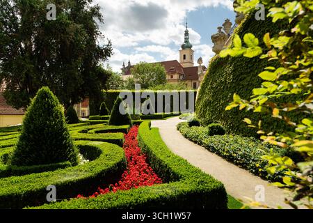 Le jardin de Vrtba (Vrtbovská zahrada en tchèque) est un jardin-terrasse baroque construit pour Jan Josef, comte de Vrtba en 1715-1720. Prague, République tchèque. Banque D'Images