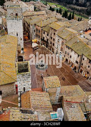 San Gimiano, Italie - 28 décembre 2013 : vieux village de San Gimignano Toscana Italie Banque D'Images