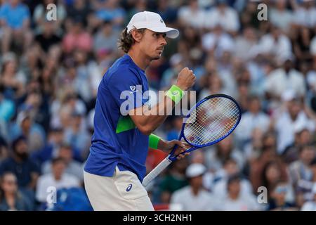 Queens, États-Unis. 30 août 2025. Queens, New York. 30 août 2025 : Alex de Minaur (AUS) lors de l'US Open 2025. Crédit : Corleve/Alamy Live News Banque D'Images
